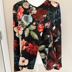 Boston Proper Black Floral Jacket